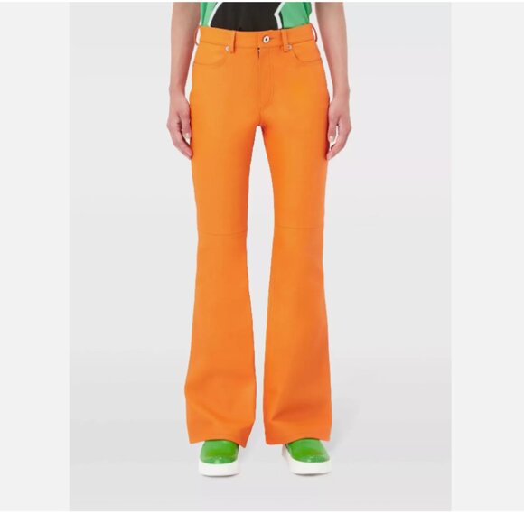 JW Anderson Leather Bootcut-Leg Trousers - Picture 2 of 15